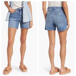 FRAME Le Tour Raw Hem Denim Jean Shorts in Bixby Wash - Size 29